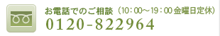 お電話での問い合わせ0120-822964